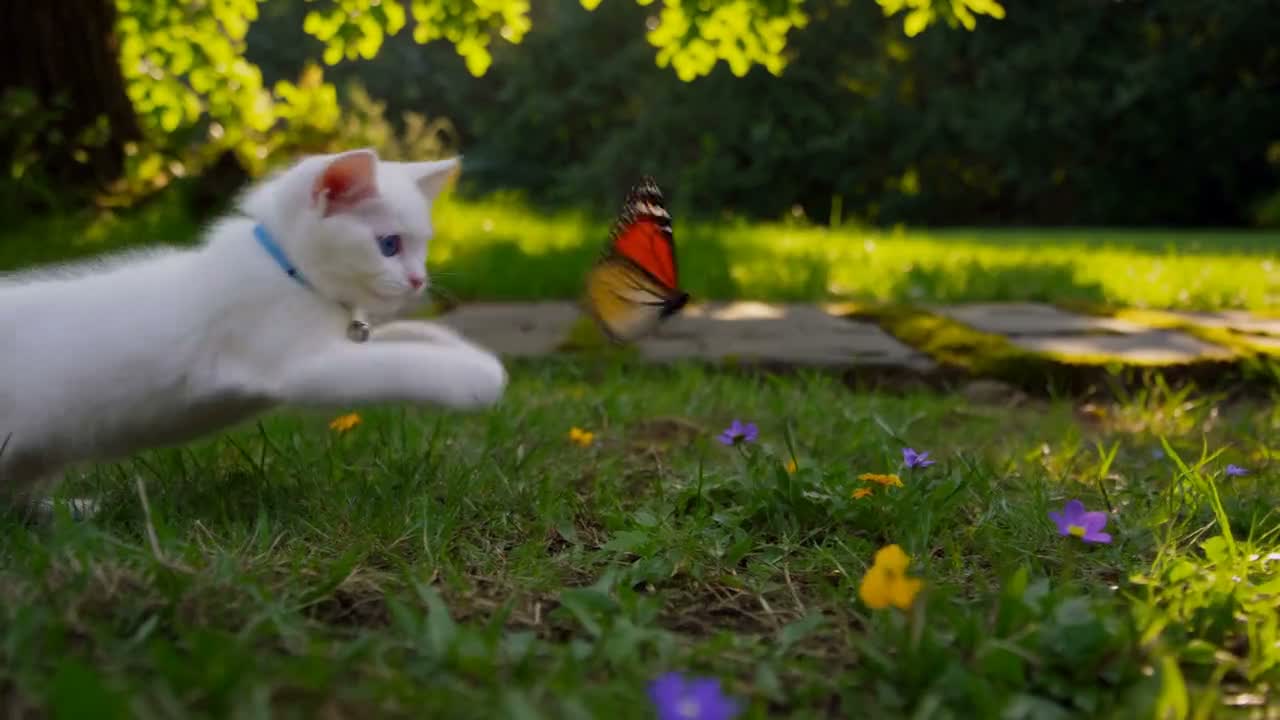 Official H3 Max sample frame of a white kitten